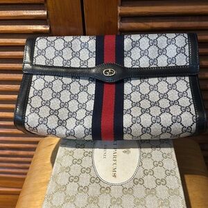 GUCCI - coated canvas in Navy- purchased at Gucci boutique